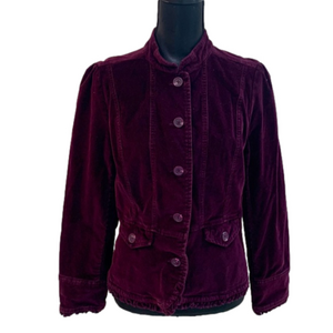 Purple Corduroy Peplum Blazer Riding Jacket Medium